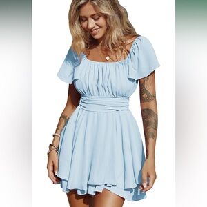 Elegant Light Blue Romper